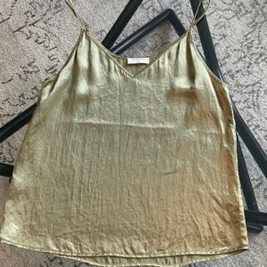 Aritzia Babaton Satin Khaki Cami Top Medium